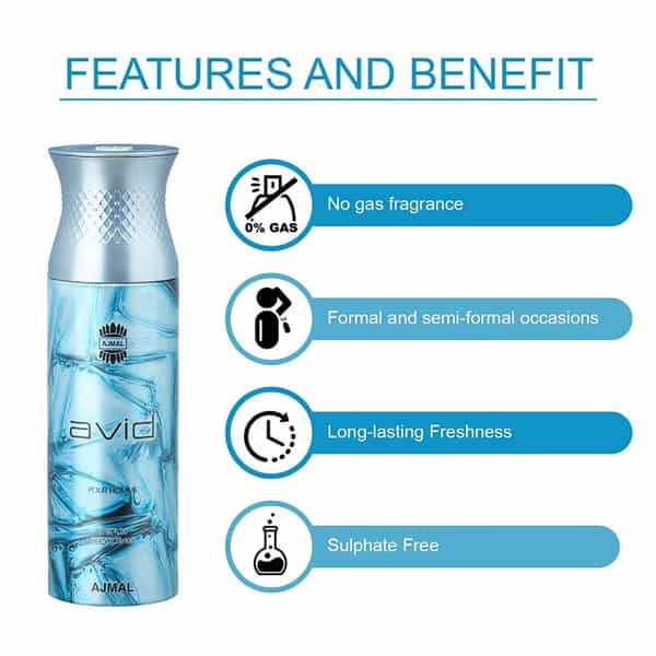 Ajmal Amber Magic Eau De Parfum 100Ml Perfume For Men And Avid Homme Deodorant 200Ml For Men