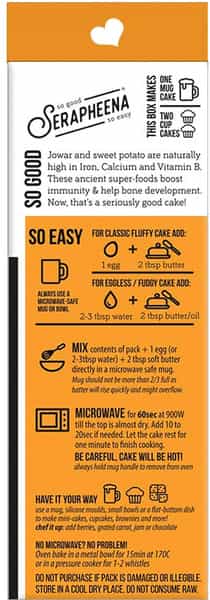 Serapheena Vanilla Mug Cake Mix 70G X 3 |Gluten Free Vegan Eggless| Pack Of 3