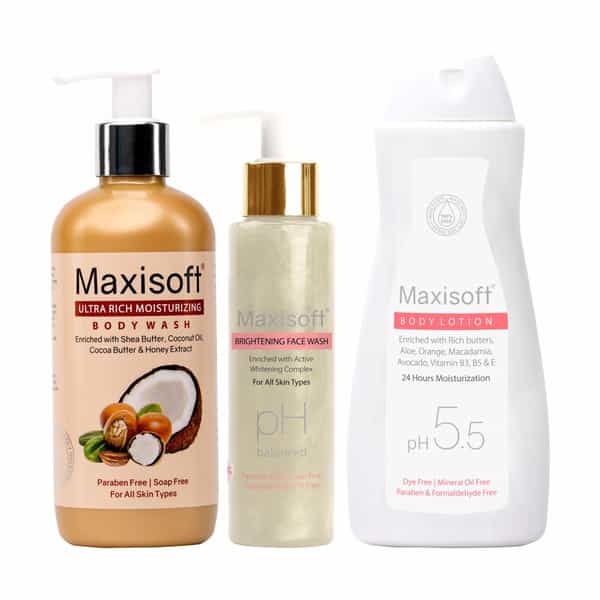Maxisoft Winter Care Combo (Body Lotion 200Ml + Face Wash 100Ml + Body Wash 300Ml)