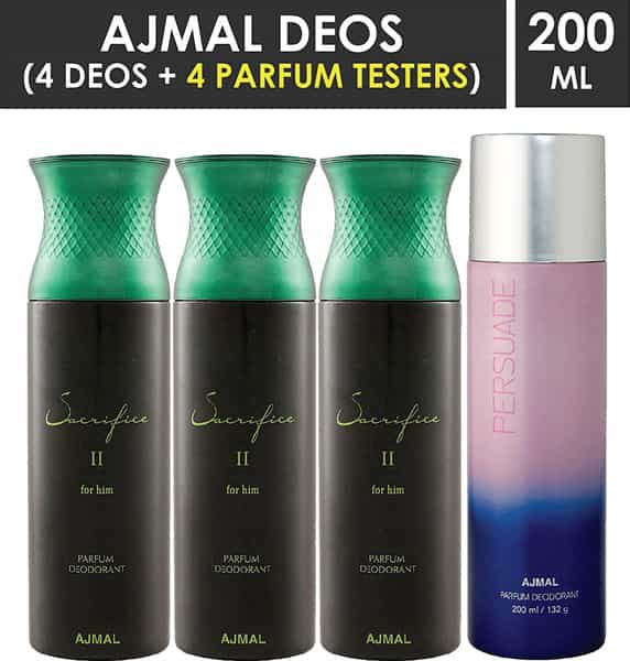 Ajmal 3 Sacrifice Ii For Him For Men & 1 Persuade For Men & Women Deo Each 200Ml Combo Pack Of 4