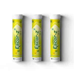 Escor Z Effervescent Tablets - Lime & Lemon Flavor - 20 Tablets (pack Of 3)