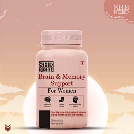 Sheneed Womens Brain & Memory Supports Supplement - 60 Capsules
