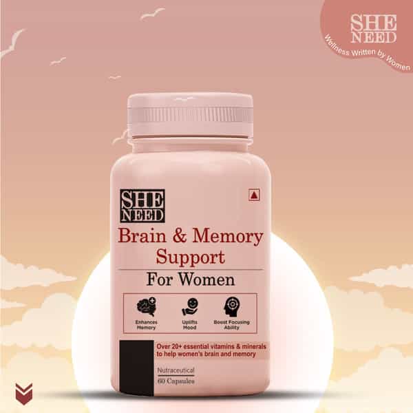 Sheneed Womens Brain & Memory Supports Supplement - 60 Capsules