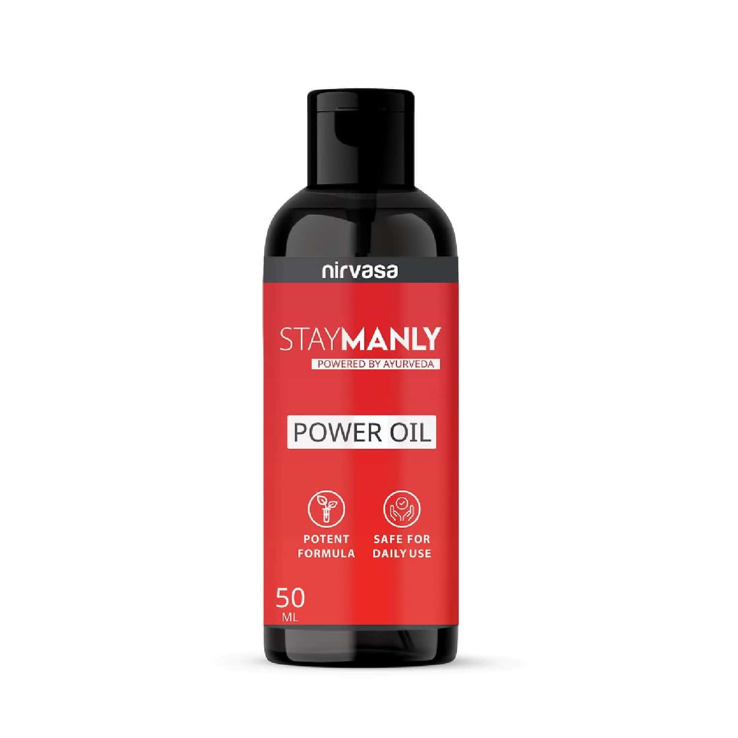 Nirvasa Staymanly Power Oil | For Men Performance | 100% Pure & Natural Ingredients | 1 X 50 Ml