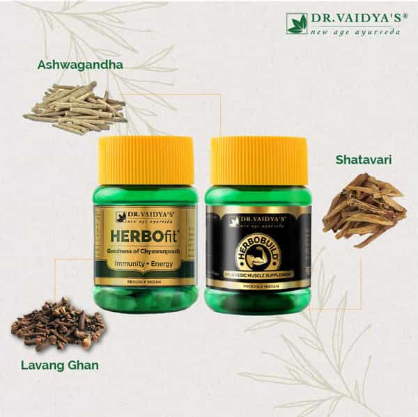 Dr. Vaidya's Ayurvedic Fitness Pack (Herbobuild Chyawan 30 Capsules & Herbofit Chyawan 30 Capsules)