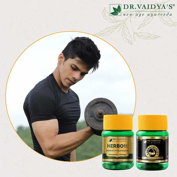 Dr. Vaidya's Ayurvedic Fitness Pack (Herbobuild Chyawan 30 Capsules & Herbofit Chyawan 30 Capsules)