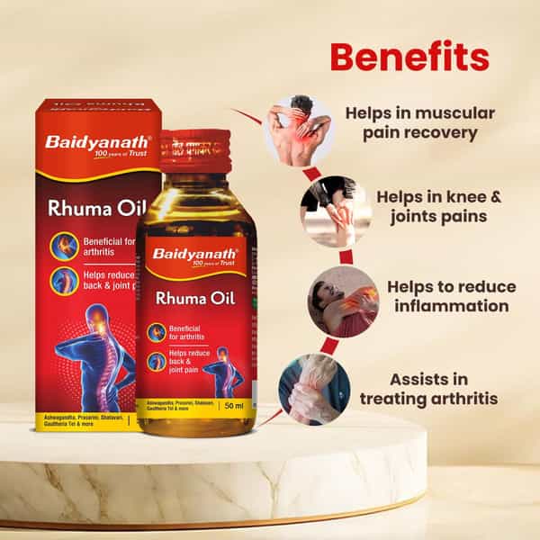 Baidyanath Ayurved Rhuma Oil 50Ml | Herbal Joint & Muscle Wellness Oil