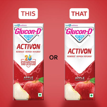 Glucon-D Activon | Ready To Drink Beverage | Replenishes | Reenergizes | Apple Flavour | 200Ml