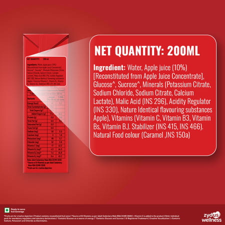 Glucon-D Activon | Ready To Drink Beverage | Replenishes | Reenergizes | Apple Flavour | 200Ml