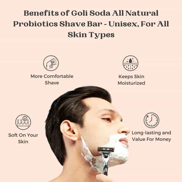 Goli Soda All Natural Probiotics Shave Bar - 90 G (Pack Of 2)