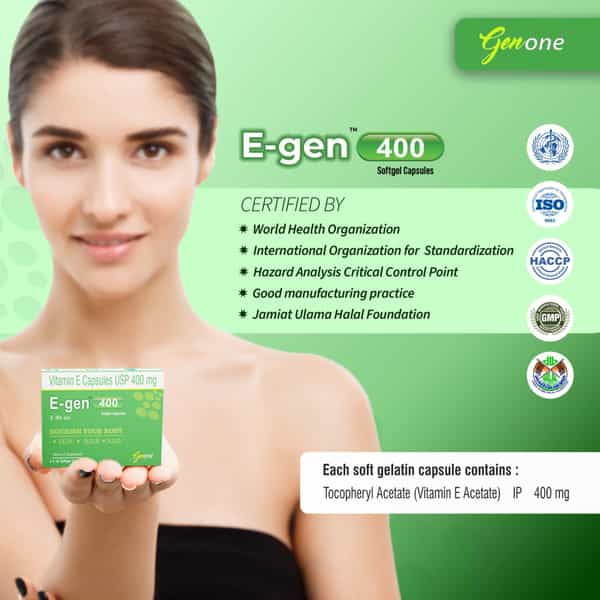 Genone Egen 400 Vitamin E Capsules For Skin And Hair (30 Capsules )
