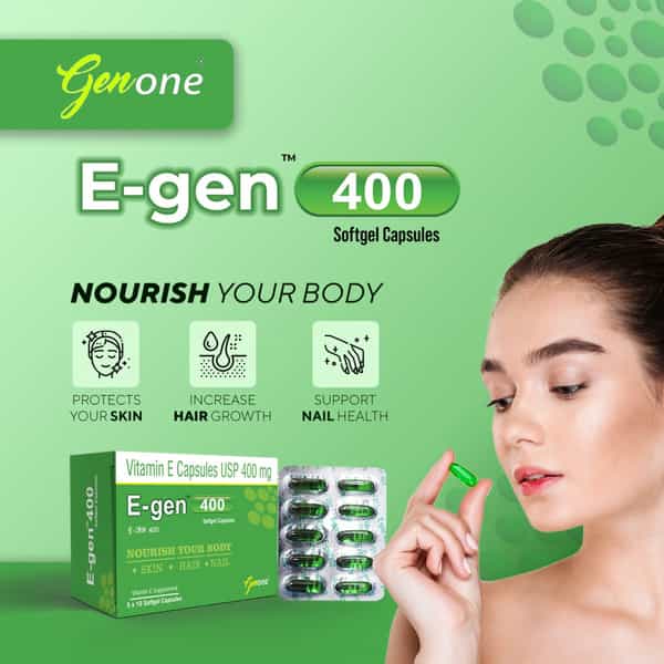 Genone Egen 400 Vitamin E Capsules For Skin And Hair (30 Capsules )