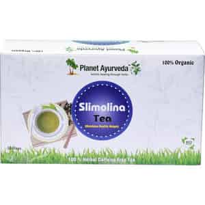 Planet Ayurveda Slimolina Tea | Ayurvedic Green Tea Beneficial In Weight Loss -30 Tea Bags
