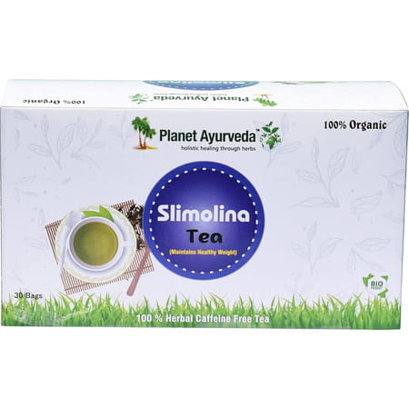 Planet Ayurveda Slimolina Tea | Ayurvedic Green Tea Beneficial In Weight Loss -30 Tea Bags