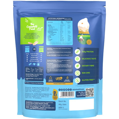 Alpino High Protein Super Rolled Oats Unsweetened Pouch 1 Kg