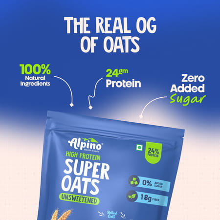 Alpino High Protein Super Rolled Oats Unsweetened Pouch 1 Kg