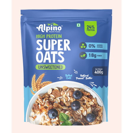 Alpino High Protein Super Rolled Oats Unsweetened Pouch 1 Kg