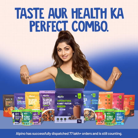 Alpino High Protein Super Rolled Oats Unsweetened Pouch 1 Kg