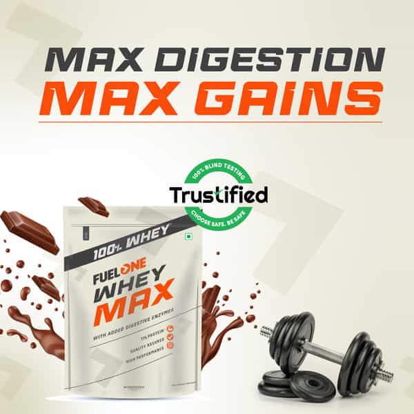 Fuel One Whey Max | Whey Protein Concentrate & Whey Protein Isolate | 27G Protein (Chocolate | 2Kg)