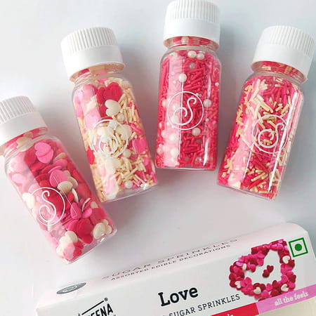 Serapheena Sugar Sprinkles For Cakes & Cupcakes Decoration 100 Gram (Love)