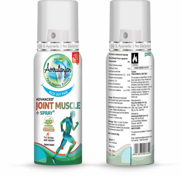 Amrutanjan Advanced Joint Muscle Plus Spray 80 Gm