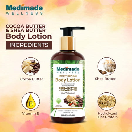 Medimade Cocoa And Shea Butter Body Lotion - 300 Ml X 2 ( Pack Of 2 )