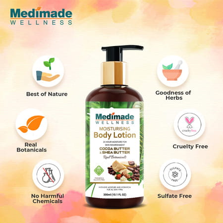 Medimade Cocoa And Shea Butter Body Lotion - 300 Ml X 2 ( Pack Of 2 )