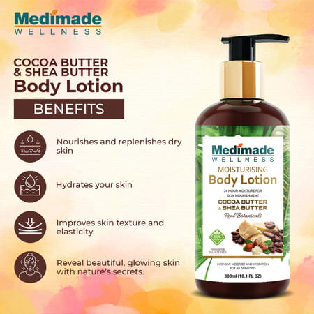 Medimade Cocoa And Shea Butter Body Lotion - 300 Ml X 2 ( Pack Of 2 )