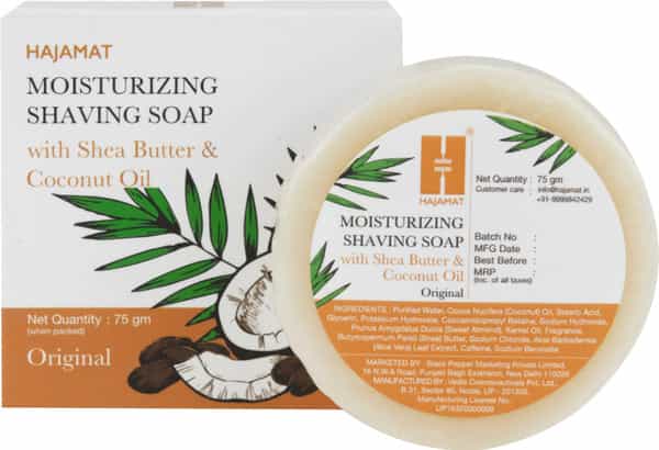 Hajamat Moisturizing Shaving Soap With Shea Butter -Original - 75 Gm-No Post Shave Dryness