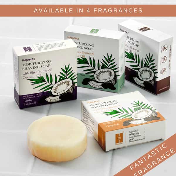 Hajamat Moisturizing Shaving Soap With Shea Butter -Original - 75 Gm-No Post Shave Dryness