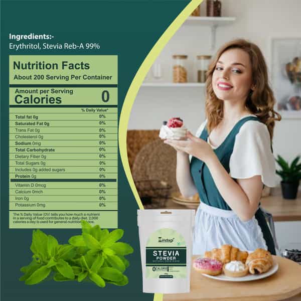Zindagi Stevia Powder (Reb A 99%)Extract|Stevia Natural Sugar-Free Powder In Bulk|1Kg