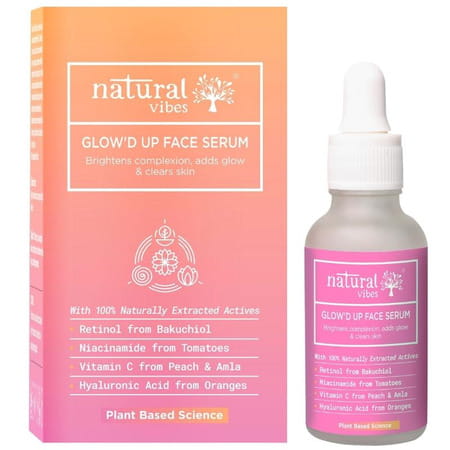 Natural Vibes Glow 'D Up Face Serum With Niacinamide | Vitamin C For Glowing Skin 30 Ml