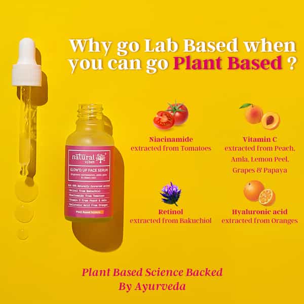 Natural Vibes Glow 'D Up Face Serum With Niacinamide | Vitamin C For Glowing Skin 30 Ml