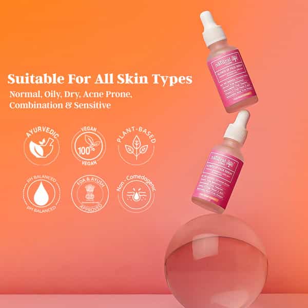 Natural Vibes Glow 'D Up Face Serum With Niacinamide | Vitamin C For Glowing Skin 30 Ml