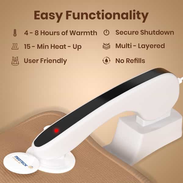 Medtech Premium Electric Hot Water Gel Bag For Pain Relief, Reusable, Heating Bag For Period Cramps