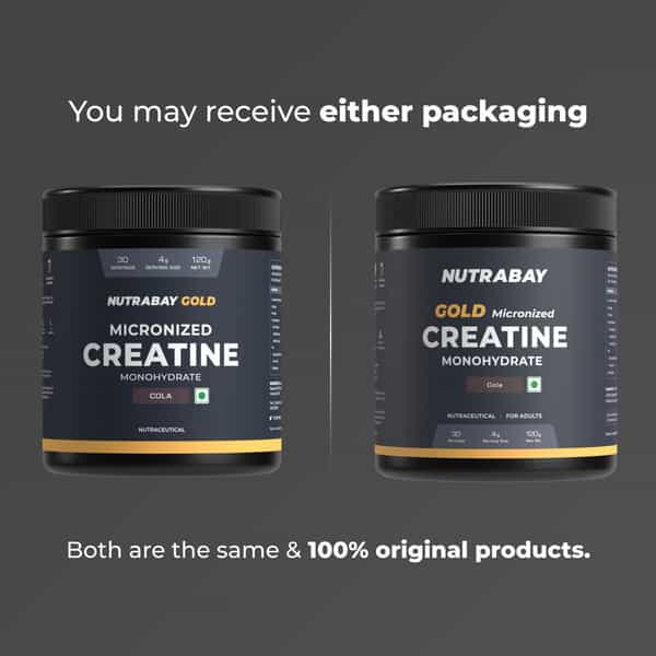 Nutrabay Gold Micronised Creatine Monohydrate Powder | Nabl Lab Tested | 3G/Serving - 120G (Cola)