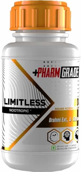 Pharmgrade Limitless Nootropics Brain Booster Supplement - Brahmi Extract - 60 Tablets