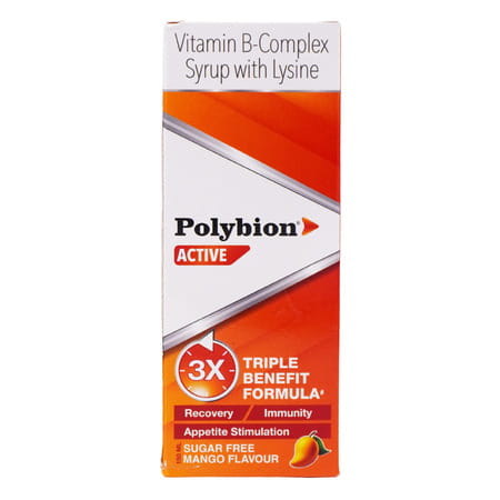 Polybion Active Mango | Sugar-Free | Builds Imunity | Stimulates Appetite | 150 Ml