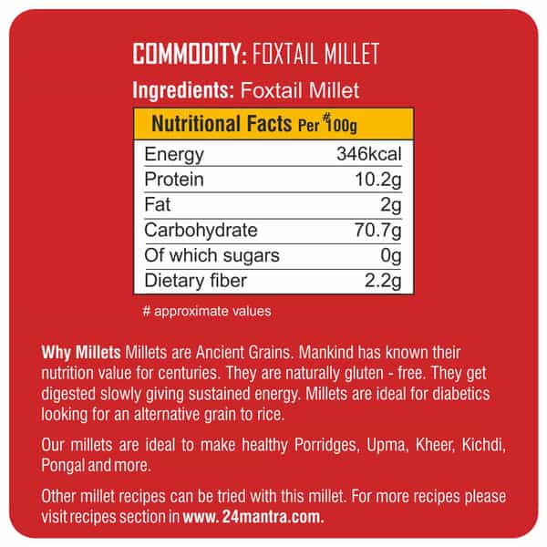 24 Mantra Organic_foxtail Millet 1Kg | Pack Of 3