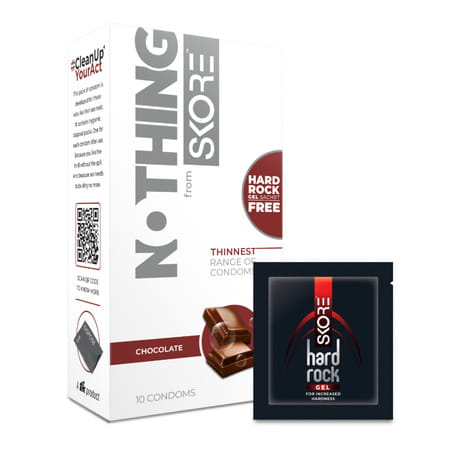 Skore Nothing Chocolate 10s And Hard Rock Gel Sachet Free