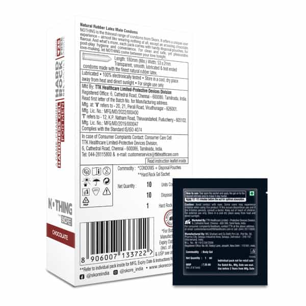 Skore Nothing Chocolate 10S And Hard Rock Gel Sachet Free