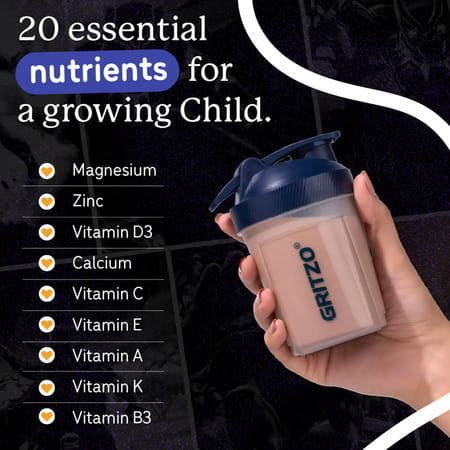 Gritzo Supermilk Athlete Black Panther (13+Y Boy & Girl) | 17G Protein Powder (Cafe Mocha | 400G)