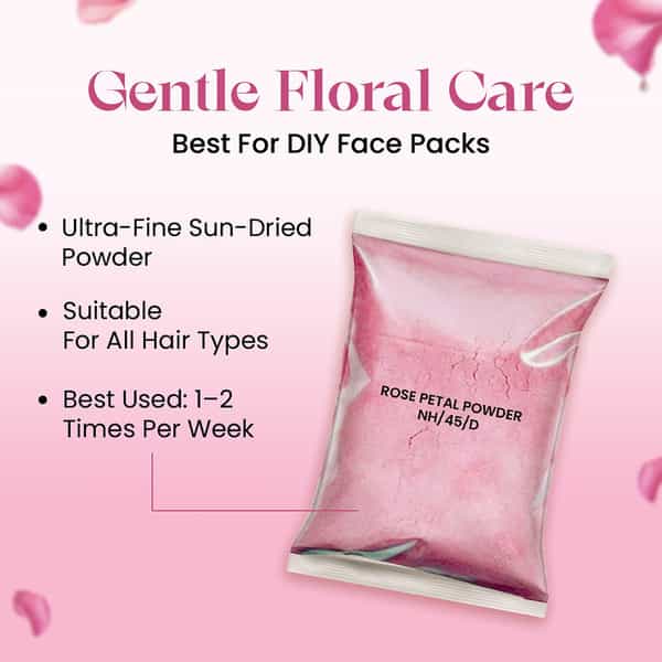 Raw Tatva Rose Petal Powder For Skin Hydration & Natural Radiance | All Skin Types | 100G