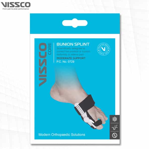 Vissco Bunion Support| Provides Support To Big Toe & Fracture Support (Black)