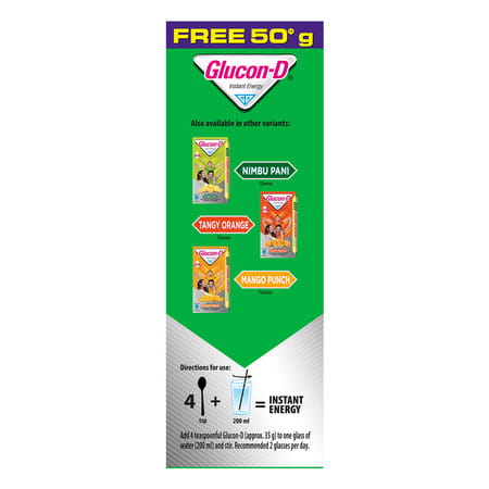 Glucon-D Regular With 3 Benefits Of Energy | Recovery | And Immunity | 450 G ( Get Extra 50g) Refill