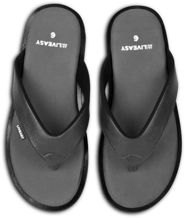 Liveasy Essentials Orthopaedic And Diabetic Comfortable Slippers-Black - Mens'Uk 7