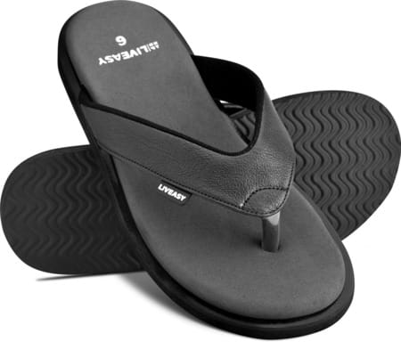 Liveasy Essentials Orthopaedic And Diabetic Comfortable Slippers-Black - Mens'Uk 7