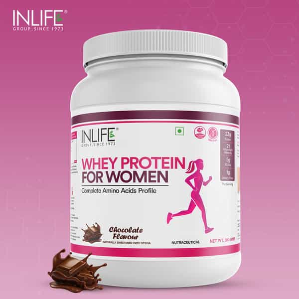 Inlife Whey Protein Powder For Women Ayurvedic Herbs With Weight Management And Hsn (500G Chocolate)