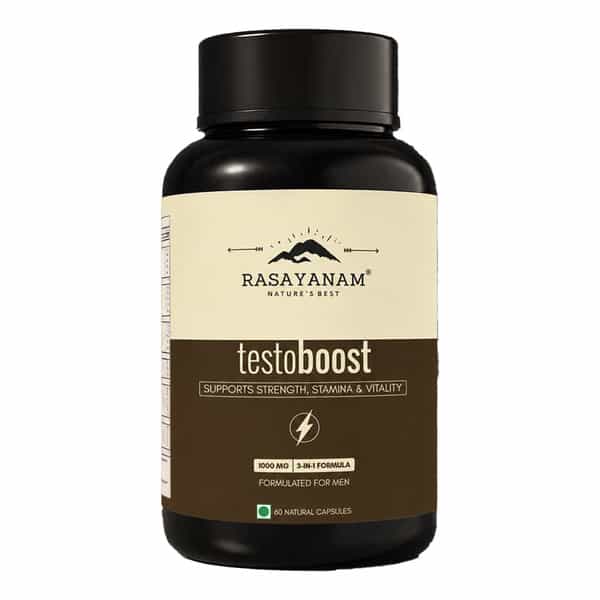 Rasayanam Testoboost For Men | Shilajit | Ashwagandha & Safed Musli (60 Capsules | Pack Of 1)