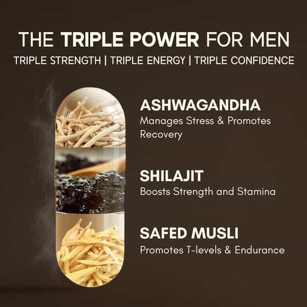 Rasayanam Testoboost For Men | Shilajit | Ashwagandha & Safed Musli (60 Capsules | Pack Of 1)